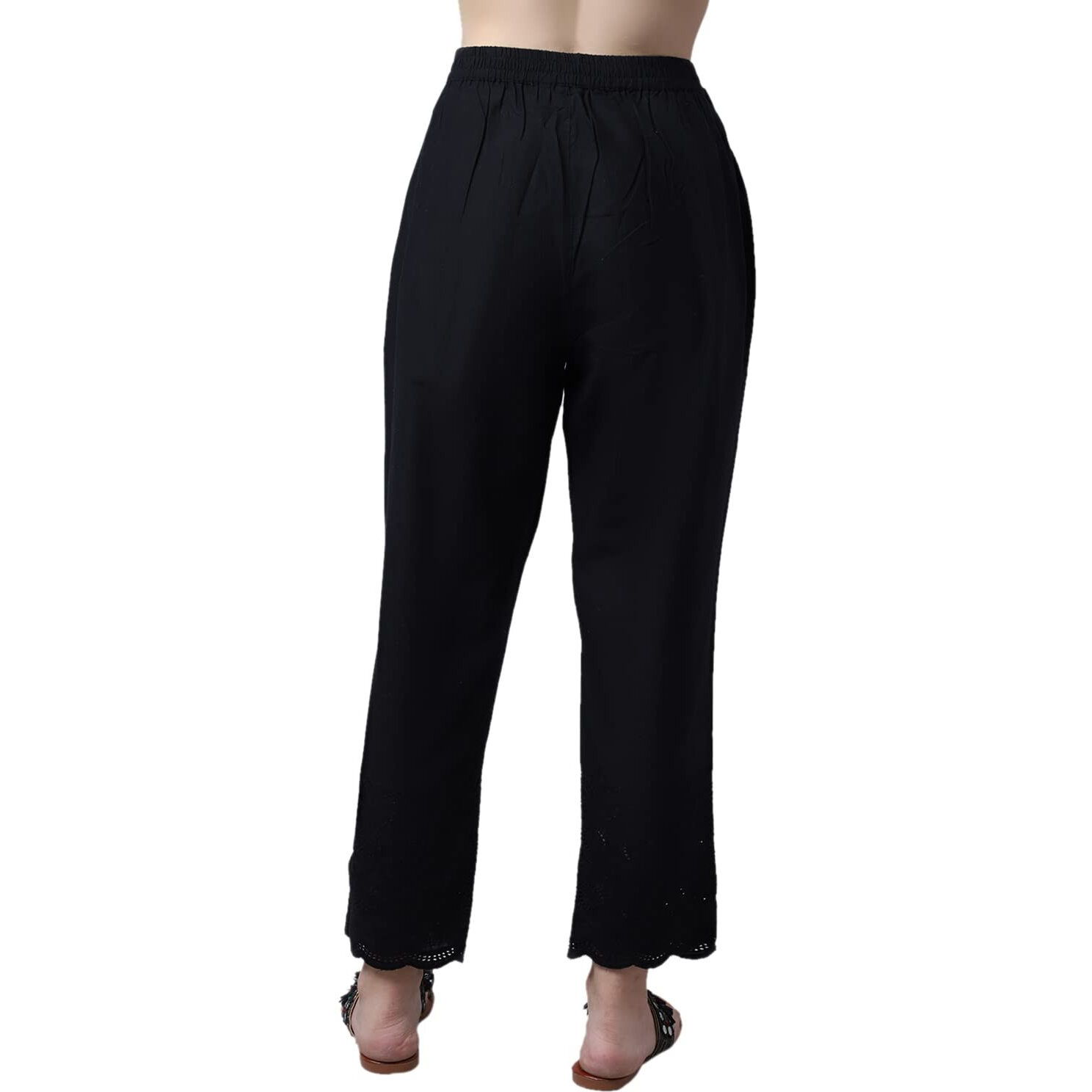 Cantabil Women Cotton Black Casual Pant (LPNT00007_Black_XXL)