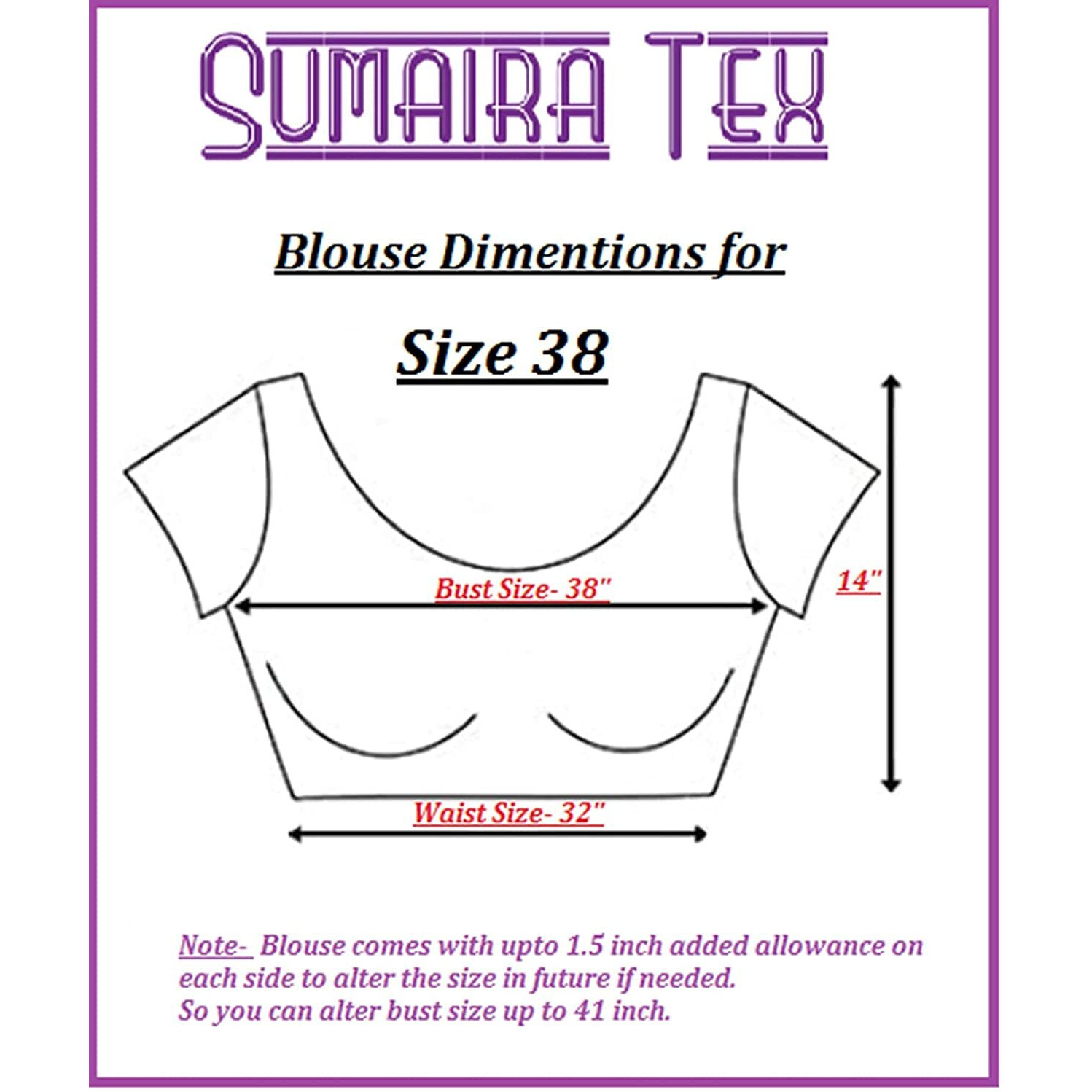 Sumaira Tex Women's Heavy Embroidery Coding with Sequins Work 3/4th Sleeves Fancy Readymade Saree Blouse(Missy Yellow_38)
