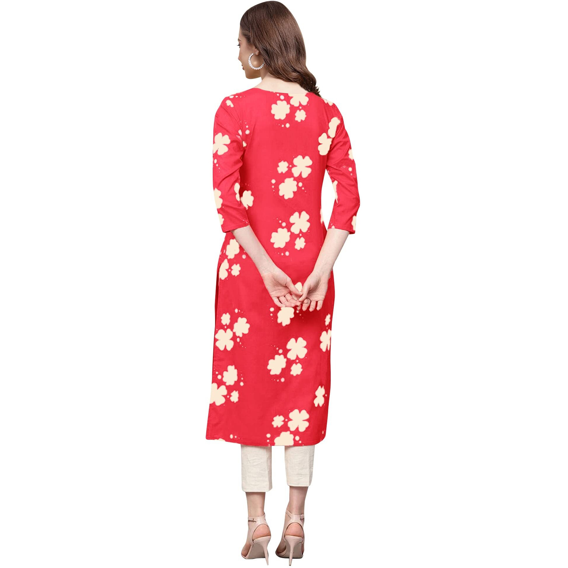 Pinkmint Women's Crepe Digital Print Straight Kurta(Pack of 6)[QV-344-380-358-328-339-368-XL]