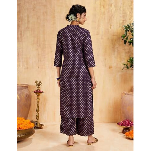 Amazon Brand - Myx Women's Cotton Salwar Suit (MYX-AW23-SKD-05_Deep Purple_3XL)
