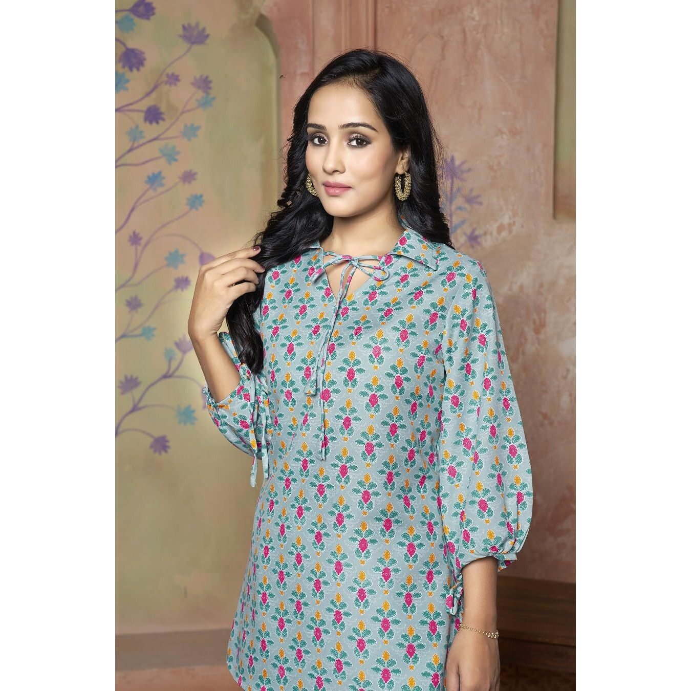 DHRUVI TRENDZ Womens Rayon Co-ord Set Regular Fit Kurta Set 1 (DT-K-W1704&TR797_Light Green_3XL)