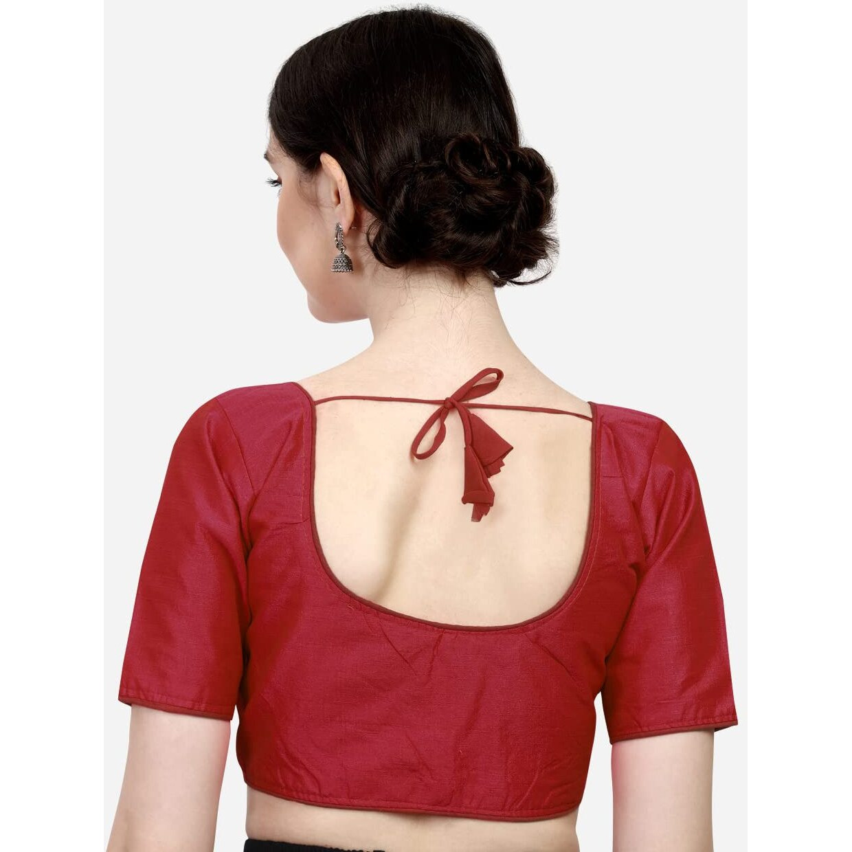 Pujia Mills Women's Soft Silk Multicolor 3/4 Sleeves Readymade Saree Blouse