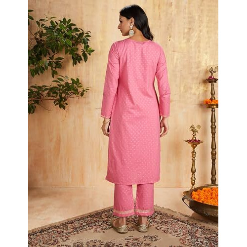Amazon Brand - Myx Women's Cotton Salwar Suit (MYX-AW23-SKD-03_Onion Pink_M)