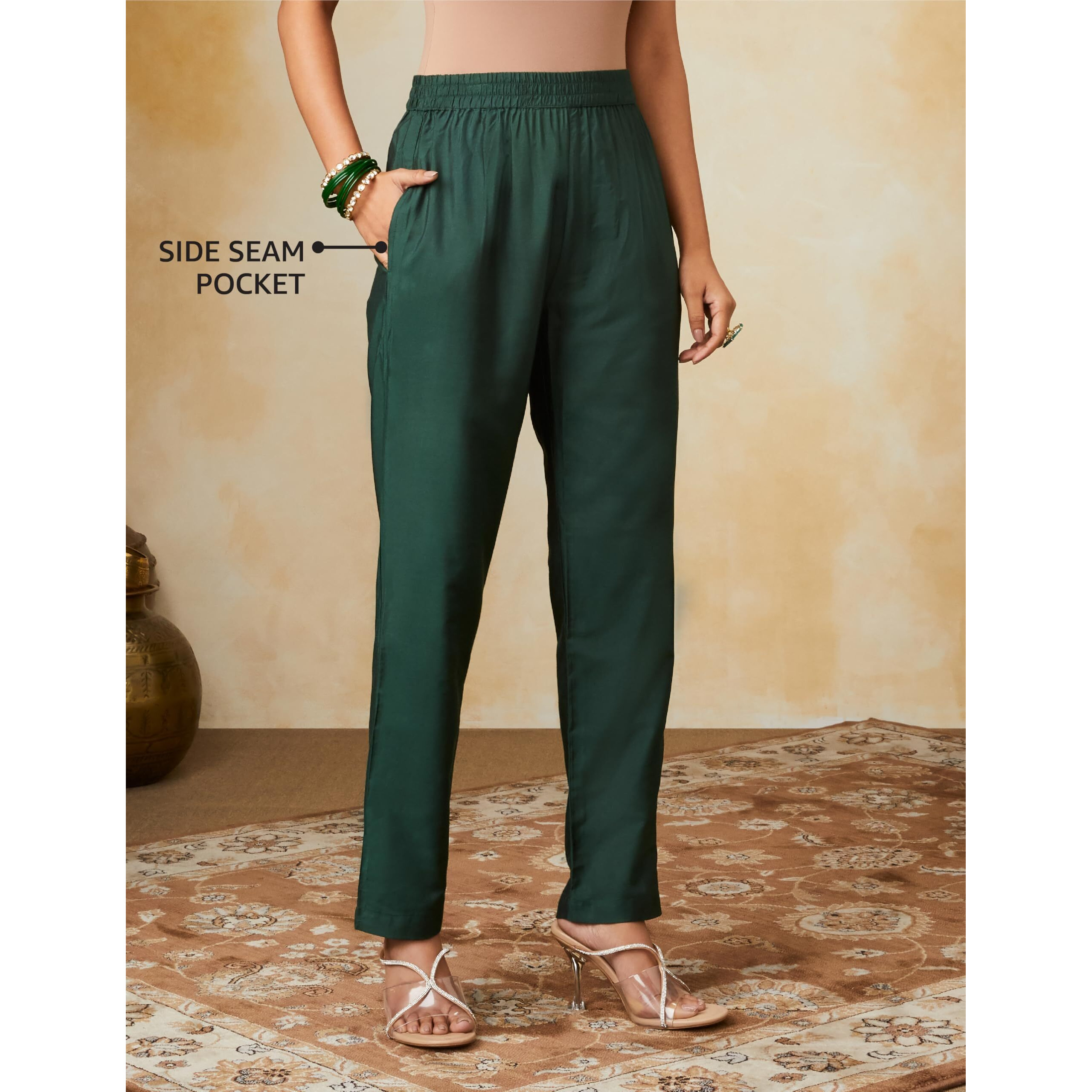 Amazon Brand - Myx Women's Rayon Salwar Suit (AW24-MYX-SKD-VN-02_Emerald Green_XL)