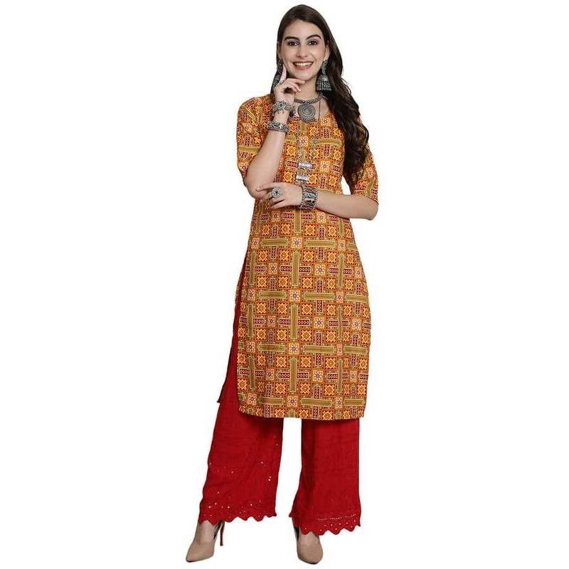 7Threads Kurti for Women|Kurti|Kurta|Kurta for Women|Crepe Kurti|Printed Kurta|Crepe Straight Kurti Kurti_AS_530333_L Multicolour