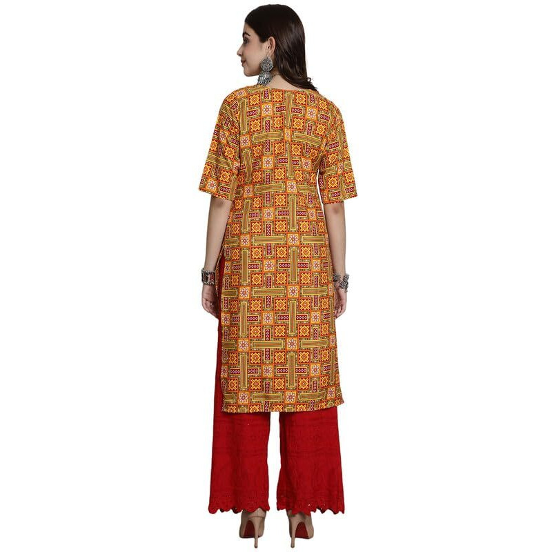 7Threads Kurti for Women|Kurti|Kurta|Kurta for Women|Crepe Kurti|Printed Kurta|Crepe Straight Kurti Kurti_AS_530333_L Multicolour