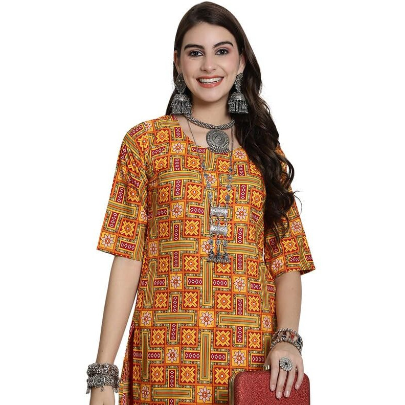 7Threads Kurti for Women|Kurti|Kurta|Kurta for Women|Crepe Kurti|Printed Kurta|Crepe Straight Kurti Kurti_AS_530333_L Multicolour