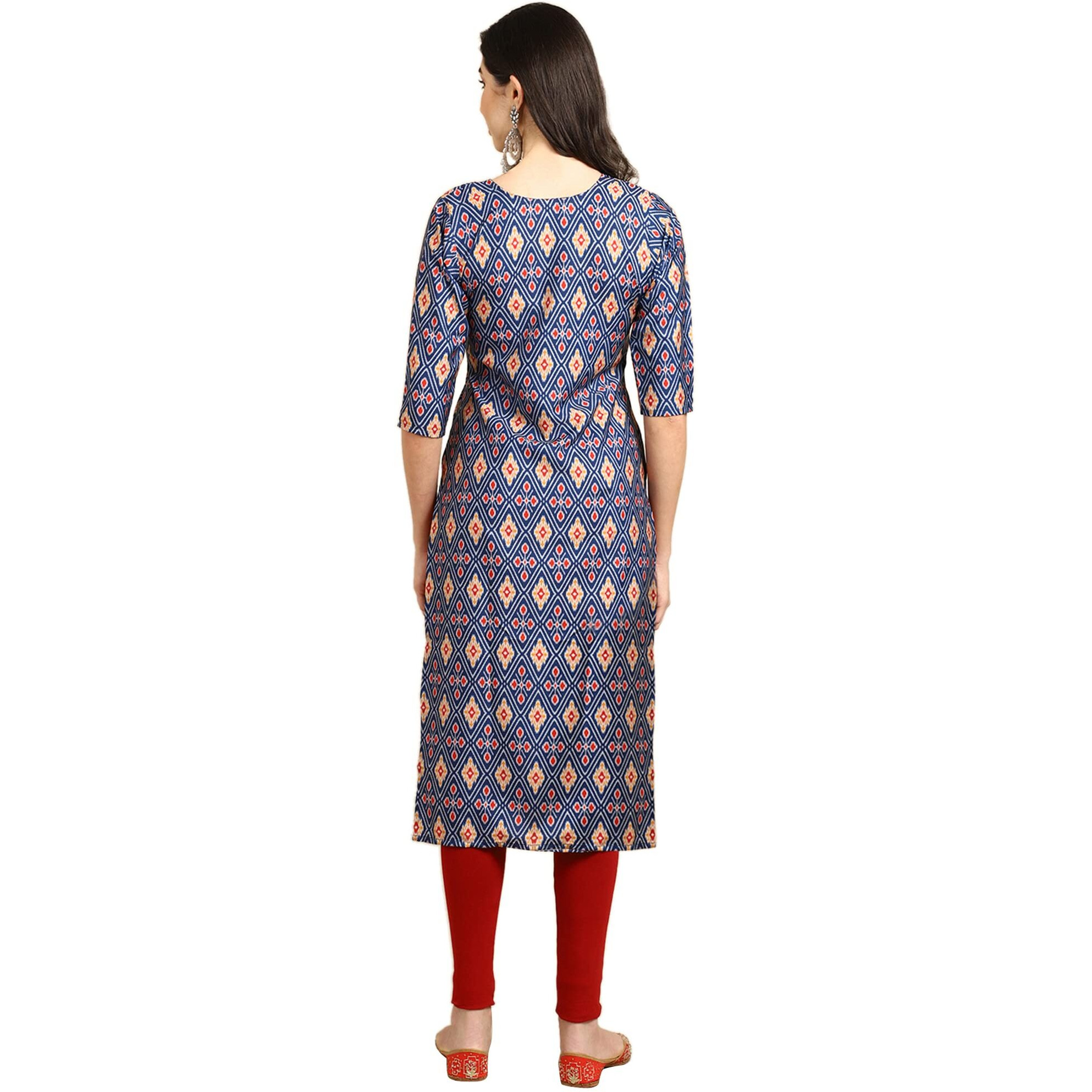 Pinkmint Women's Crepe Digital Print Straight Kurta Pack of 6 [CR-358-338-344-339-353-369-L]
