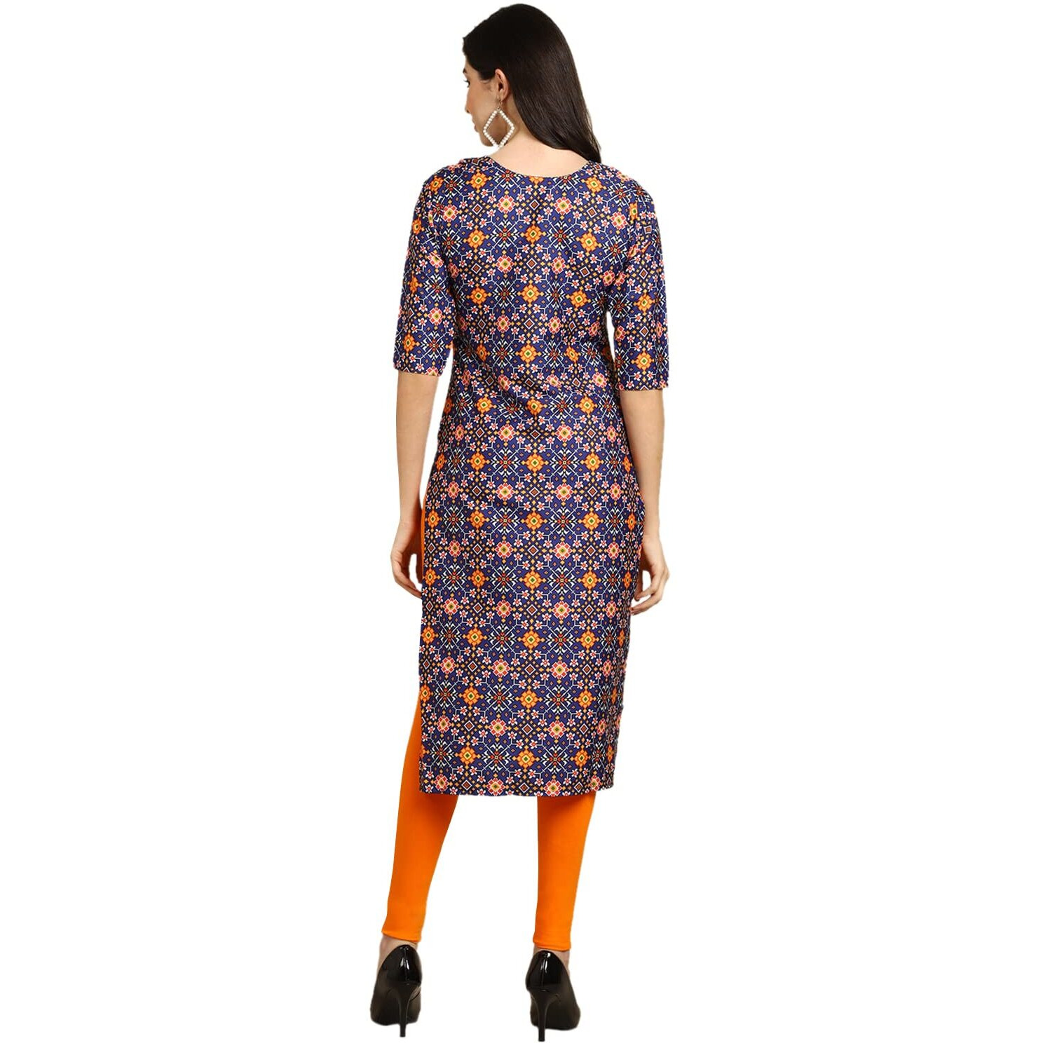 Pinkmint Women's Crepe Digital Print Straight Kurta Pack of 6 [CR-369-340-329-339-345-372-L]