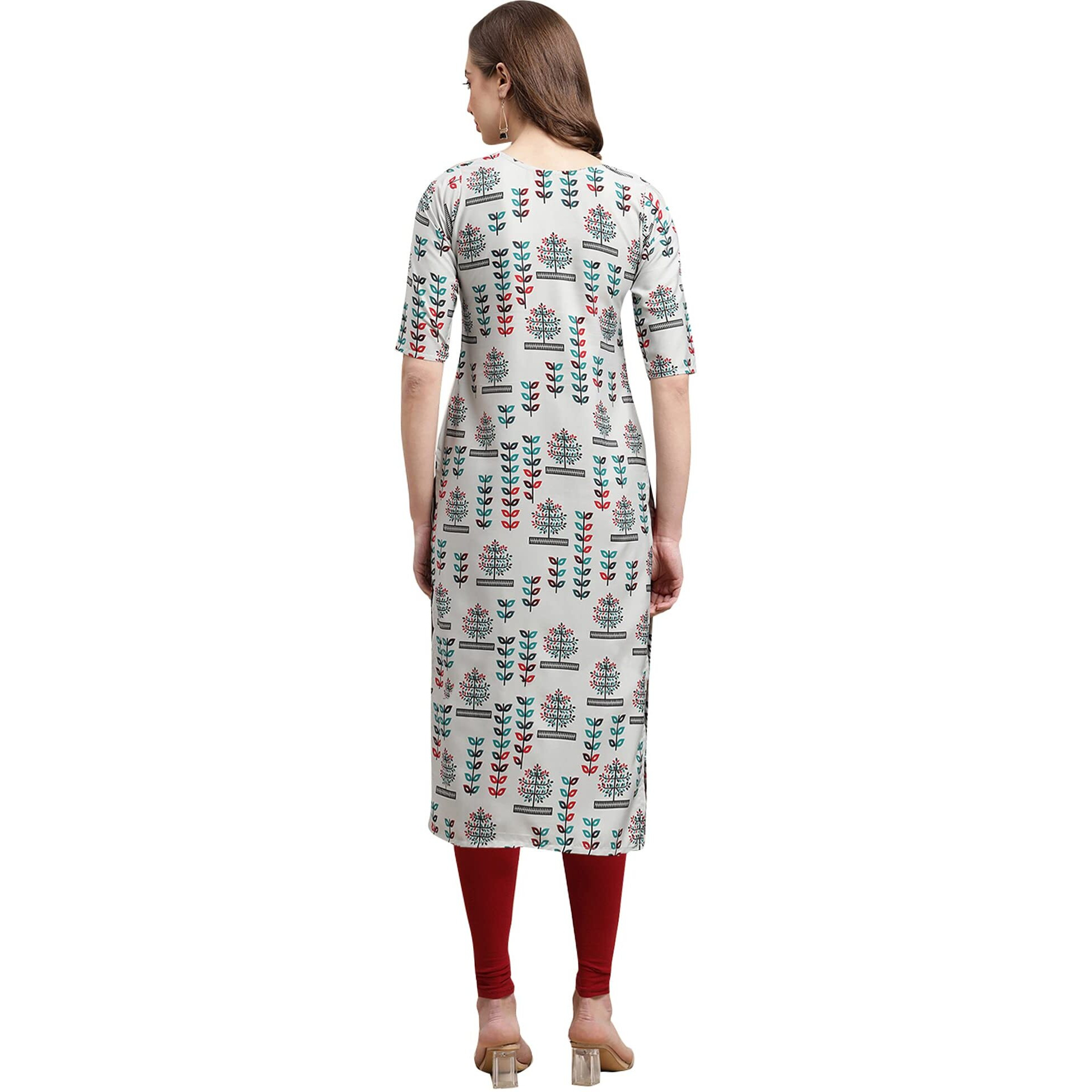 Pinkmint Women's Crepe Digital Print Straight Kurta Pack of 6 [CR-369-340-329-339-345-372-L]