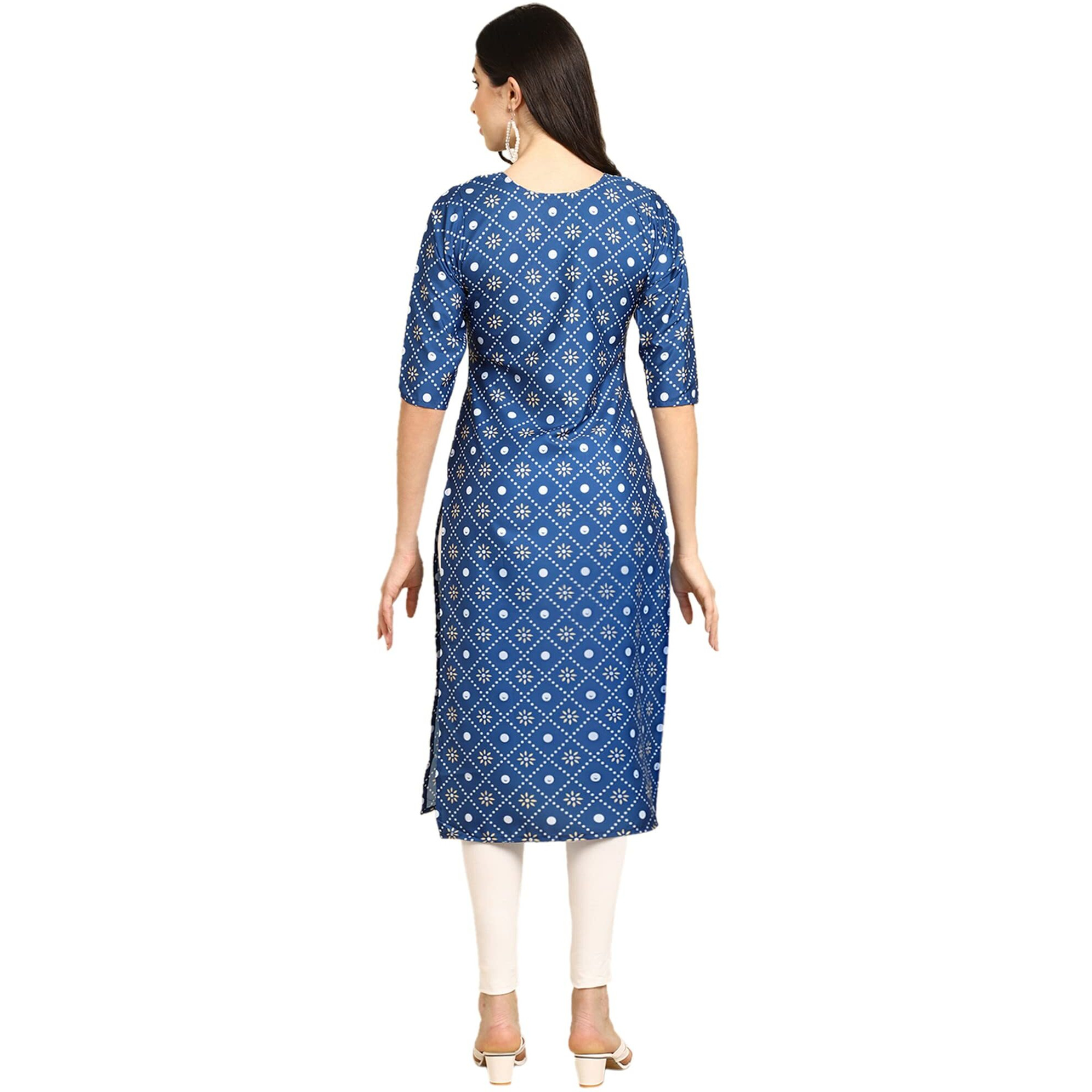 Pinkmint Women's Crepe Digital Print Straight Kurta Pack of 6 [CR-334-353-329-341-345-368-XXL]