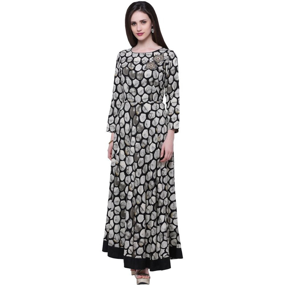 Divena Kurtas for Women (DBK0157-XXL, XXL Kurtis) Black