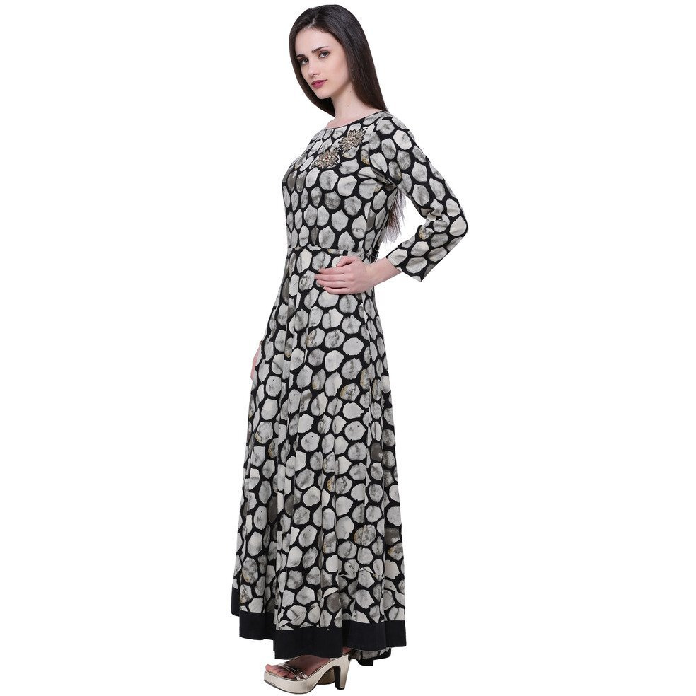 Divena Kurtas for Women (DBK0157-XXL, XXL Kurtis) Black