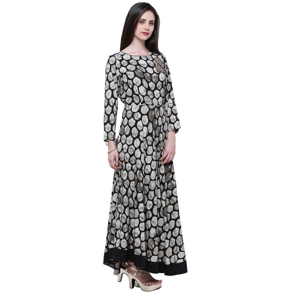 Divena Kurtas for Women (DBK0157-XXL, XXL Kurtis) Black