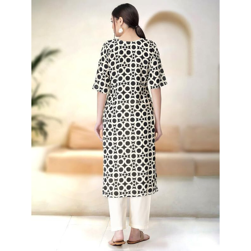 Pinkmint Kurta Set for Women ll Printed Kurti & Pant Set ll Regular Kurta Set ll (Pack of 2) Black-Pink
