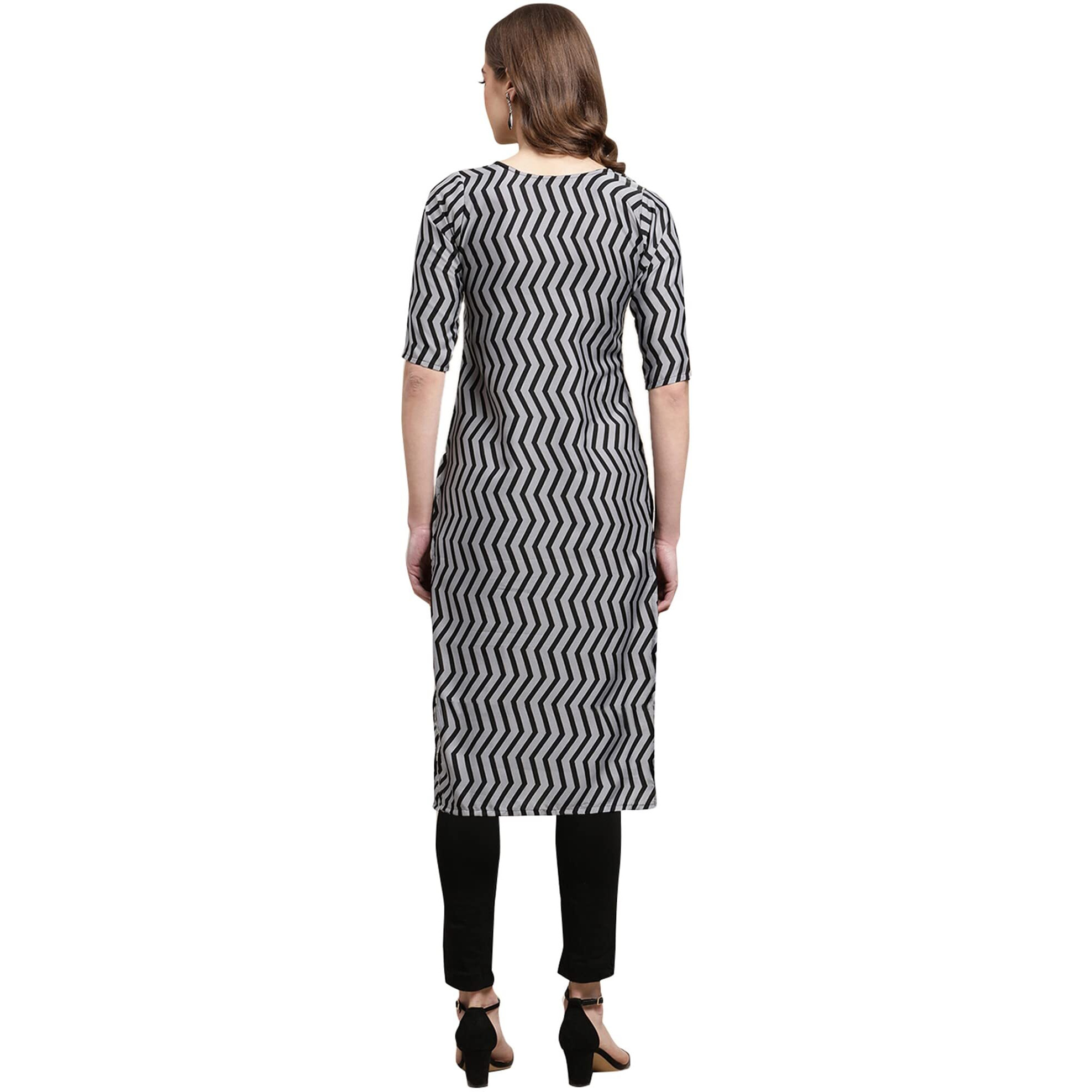 Pinkmint Women's Crepe Digital Print Straight Kurta Pack of 6 [CR-336-343-353-369-368-372-XL]