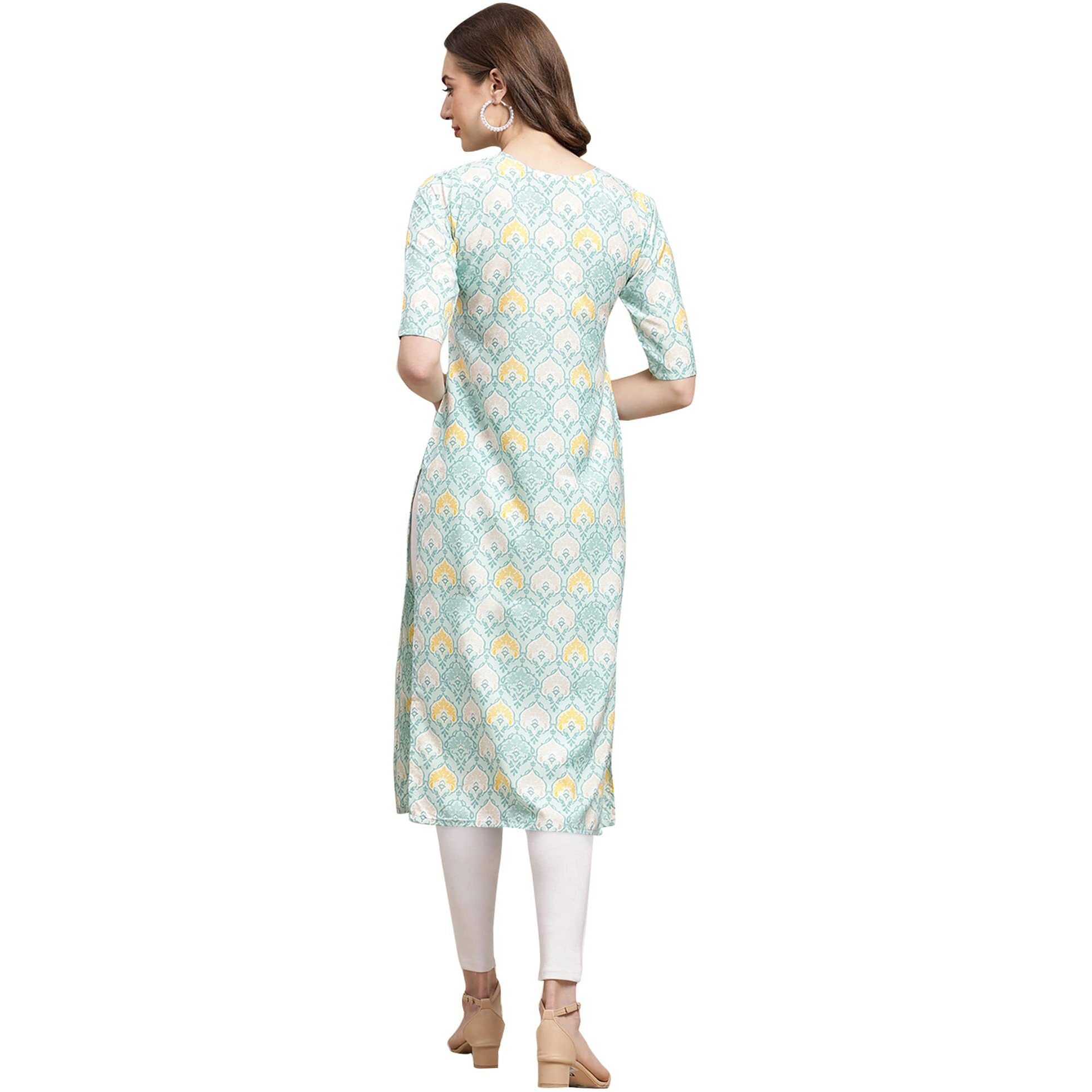 Pinkmint Women's Crepe Digital Print Straight Kurta Pack of 6 [CR-336-343-353-369-368-372-XL]