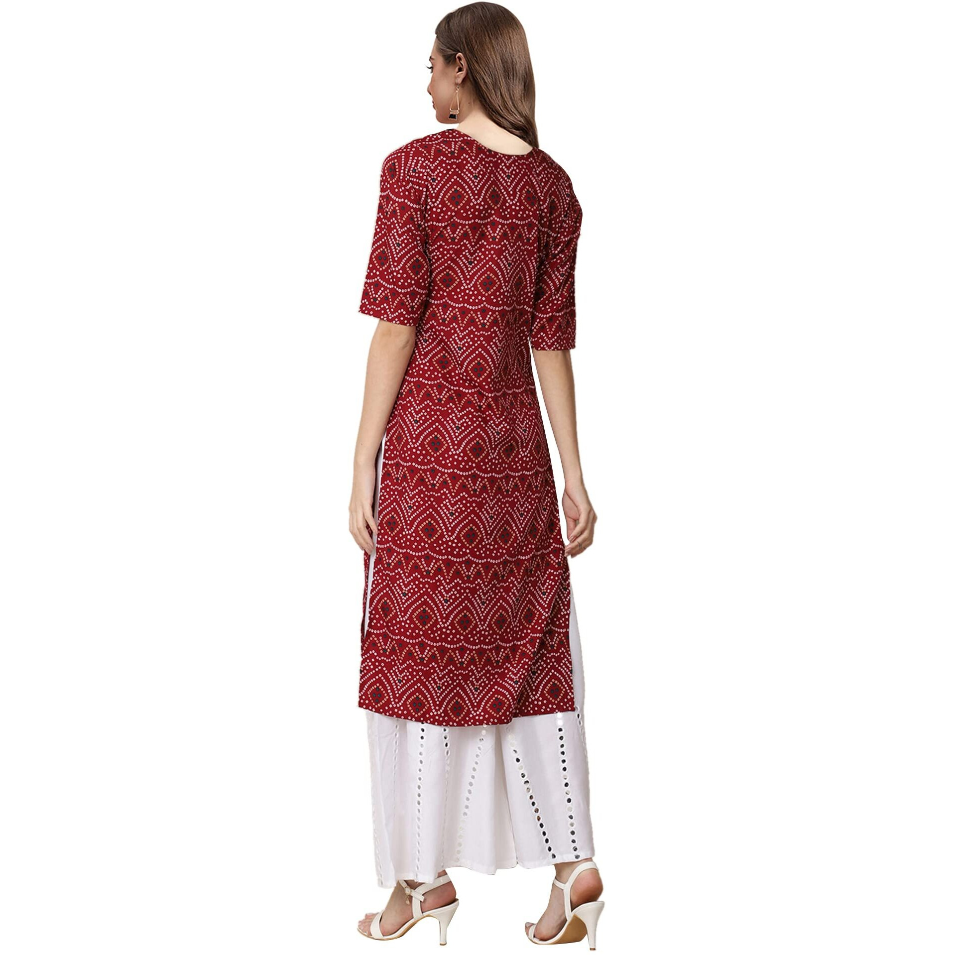 Pinkmint Women's Crepe Digital Print Straight Kurta [Pack of 5](SV-377-374-378-347-367-XL)