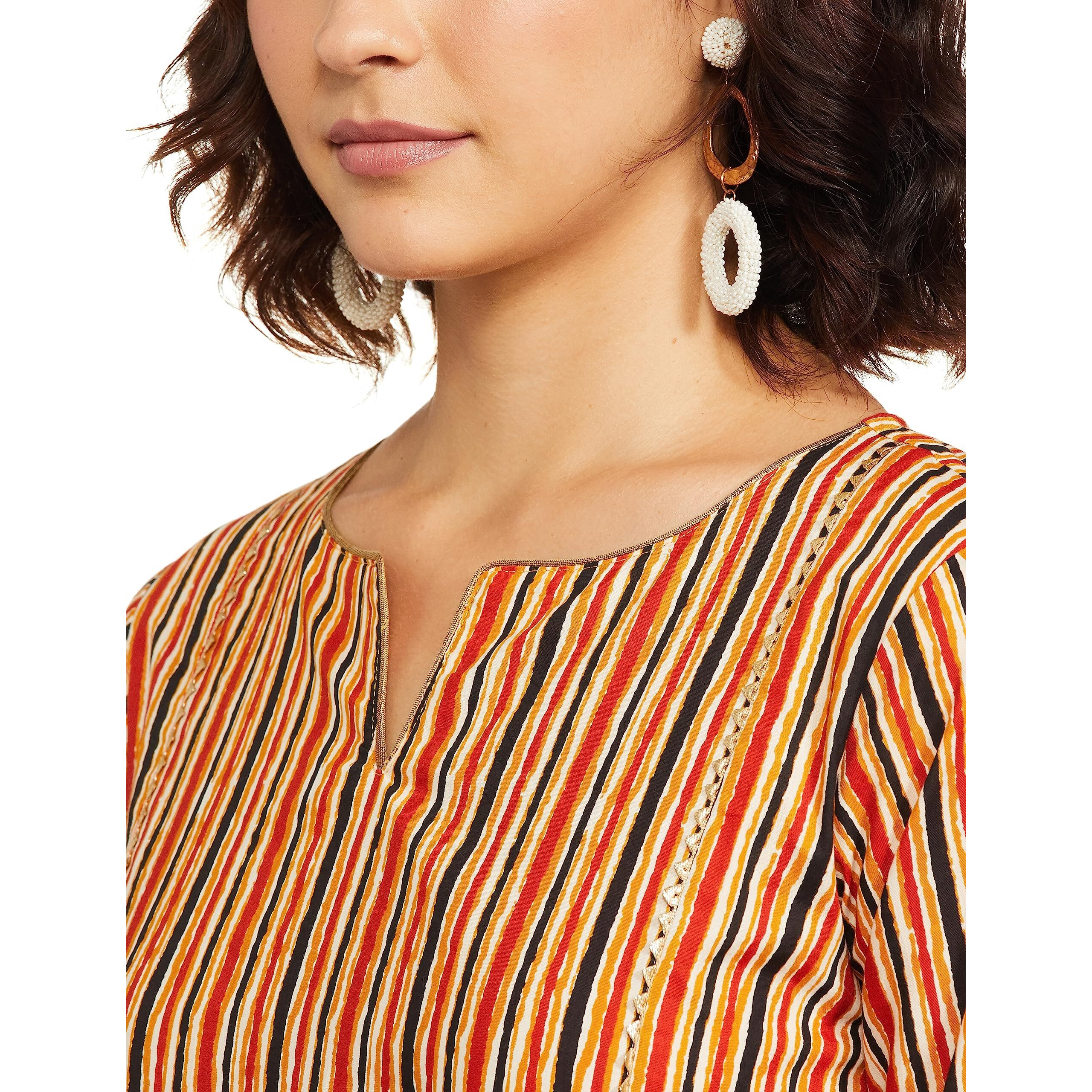 Amazon Brand - Myx Women's Cotton Regular Kurta (AW22TAV21_Multi-Coloured 3_S)