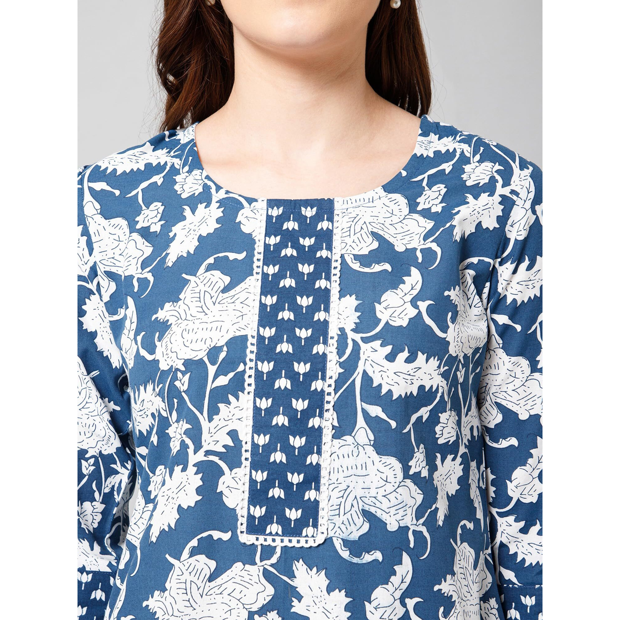 Bee M Pee Designer Cotton Kurta set With Pant for Women | Women Kurta Sets Kurtis | Women Kurta Pant Set | Women Kurta Pant Set Women Kurti Set with Pant | Women Kurti Set with Pant Cotton (XL)