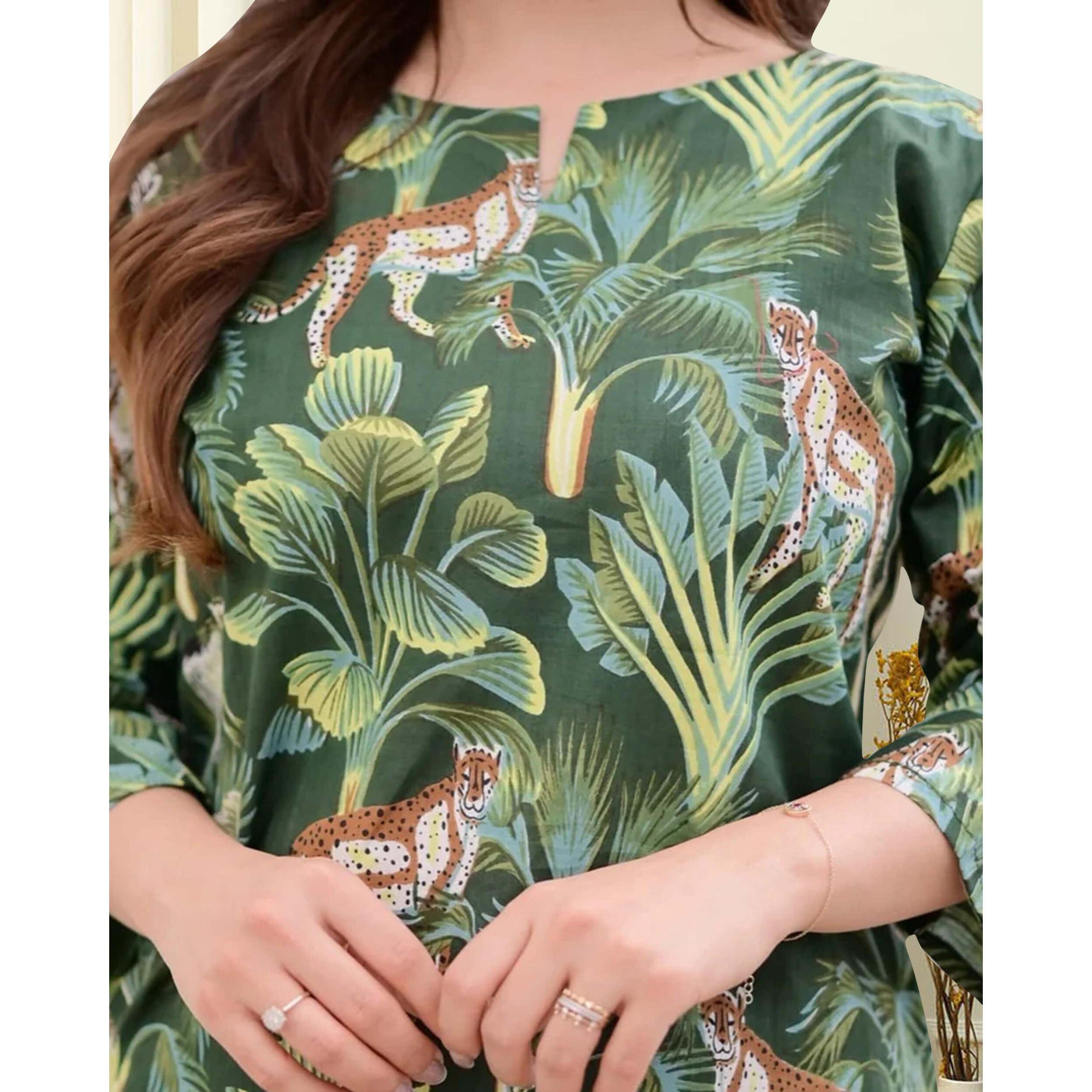 I ENTERPRISE Women Kurta Set for Women || Co-Ords Set || Kurta Pant Set || Coordinate Set || Summer Suit || Printed Short Kurti with Pant Set_Color Orange Size -S