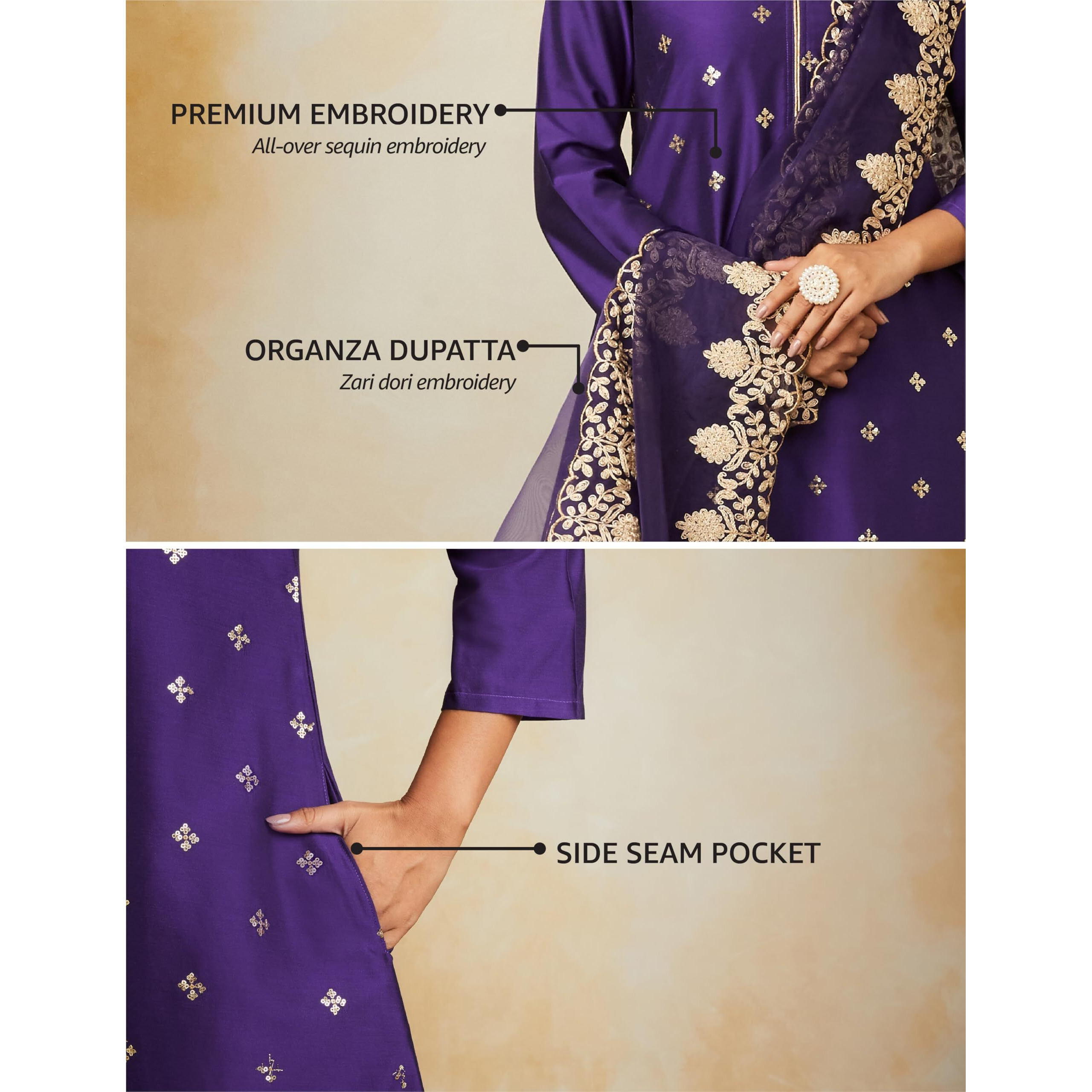 Amazon Brand - Myx Women's Rayon Salwar Suit (AW24-MYX-SKD-VN-07_Deep Purple_S)