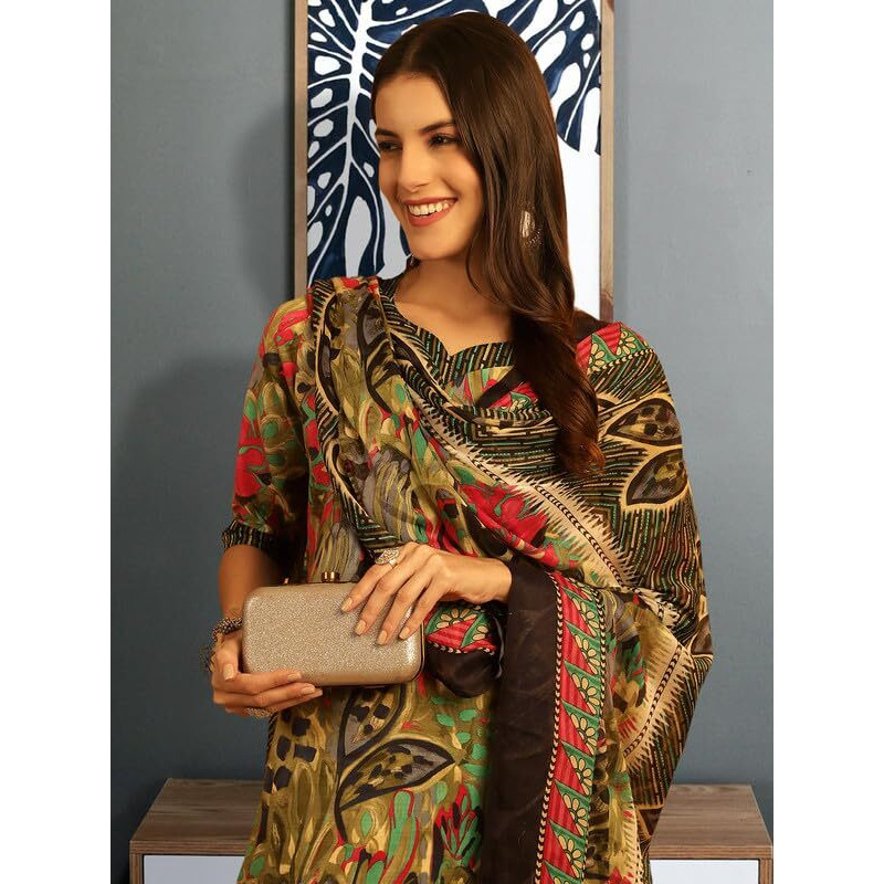 Pinkmint Women's Kurta Set ll Cotton Printed Ethnic Set ll Dupatta Set ll Suit Set
