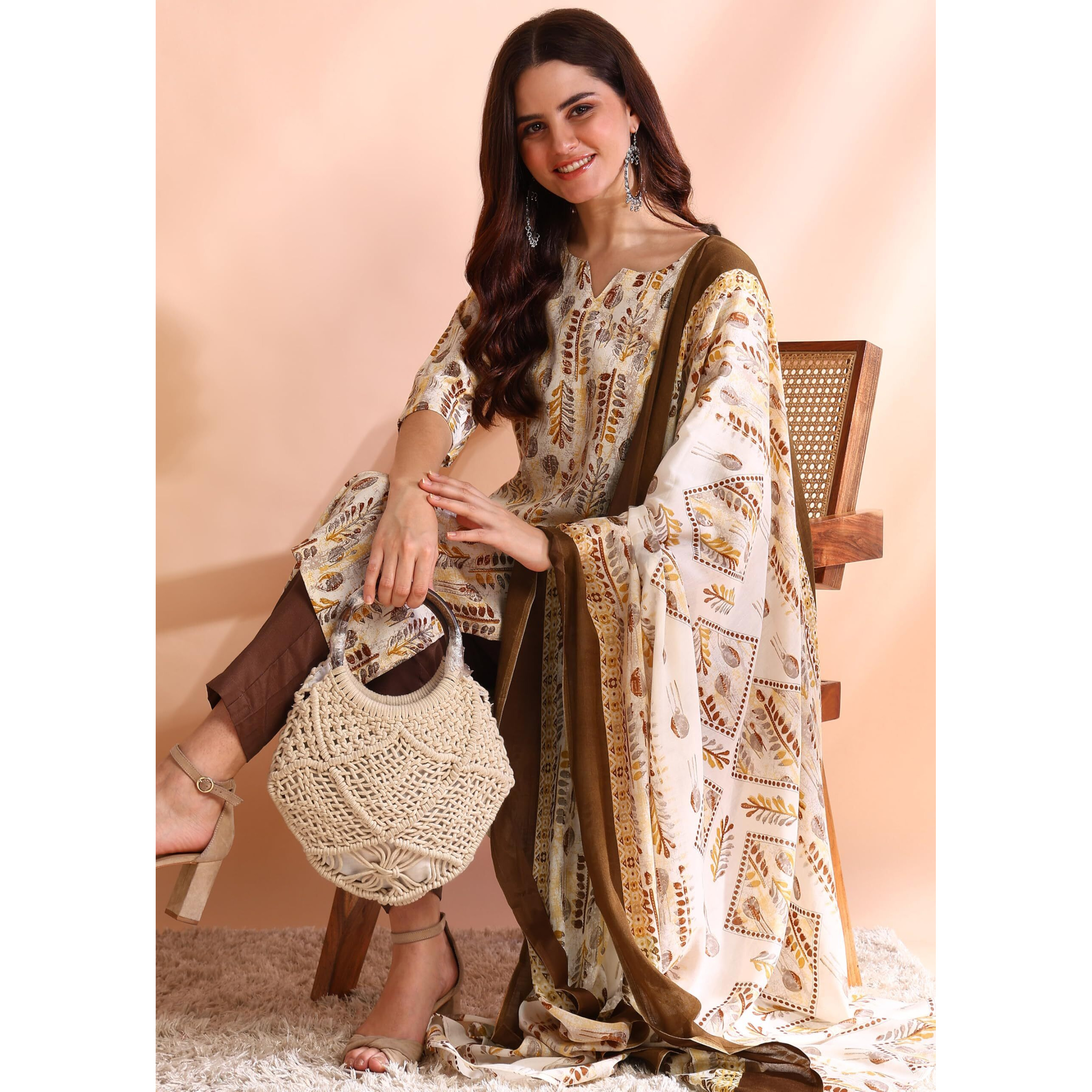 MEMORE Women's Poly Rayon printed Kurti, Plazzo with Dupatta set