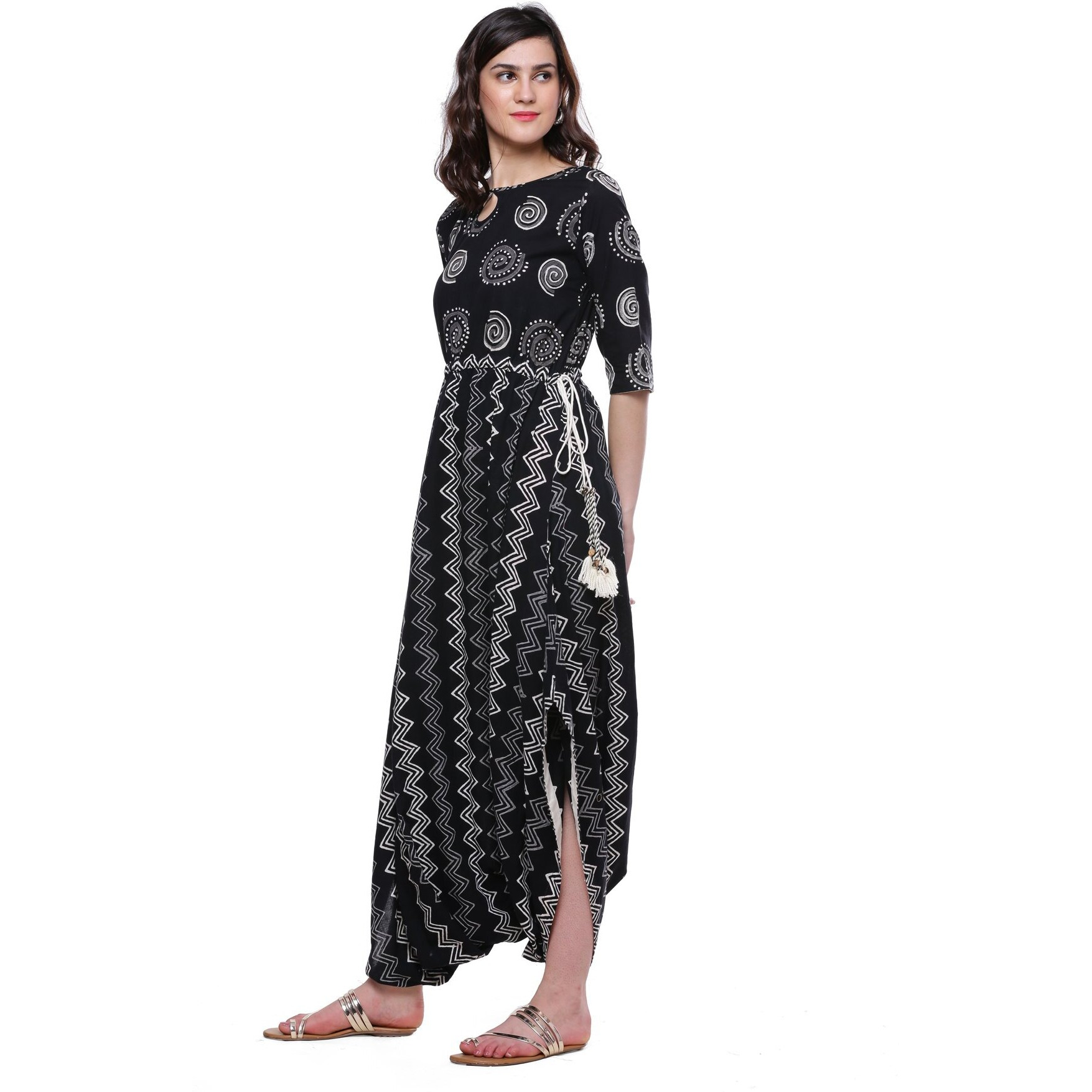 Divena Kurta for Women (DK0503-M, Kurti M Size) Black
