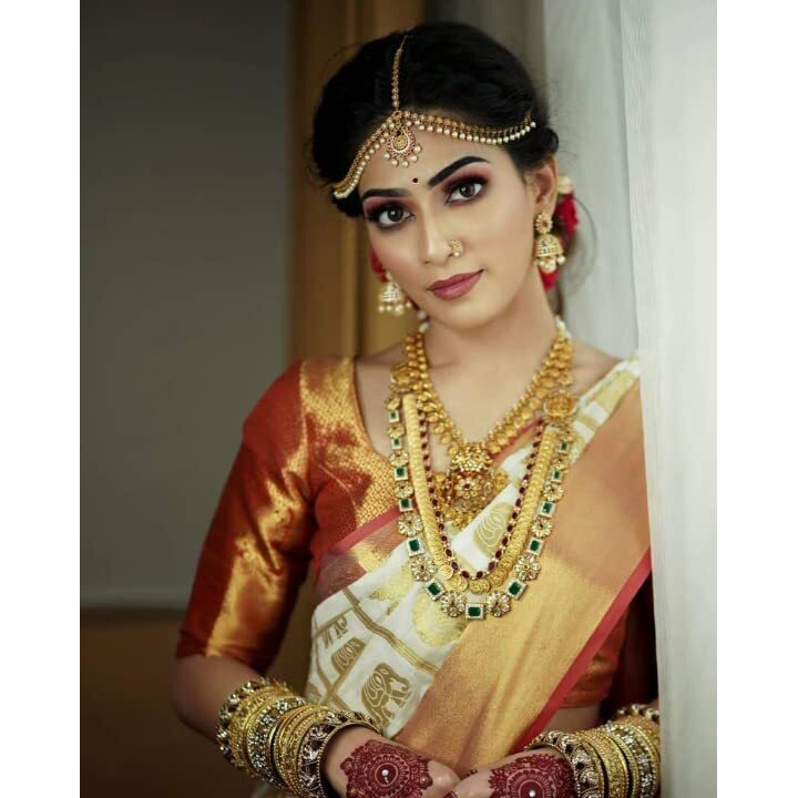 Flosive Women's Kanjivaram Silk Saree With Handloom Weaving Work With Blouse Piece (ORANGE BOX)