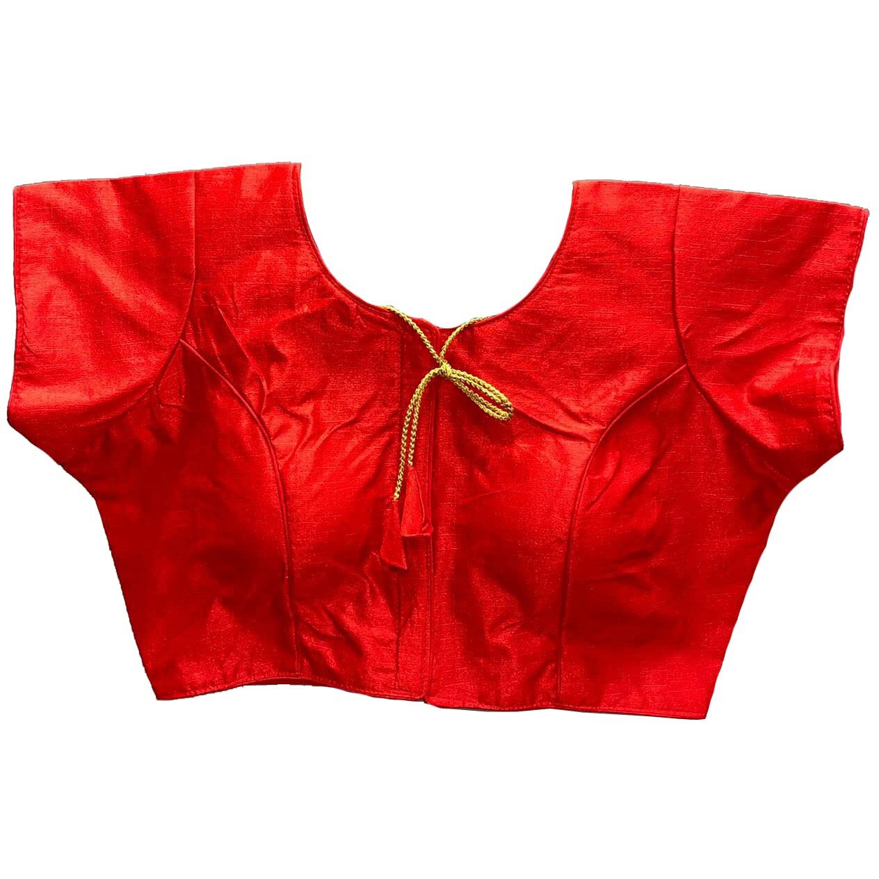 Vihu Fashion Women's Phantom Silk Short Sleeves Readymade Saree Blouse