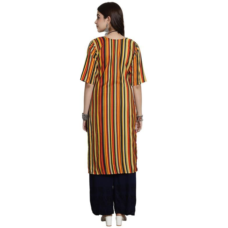 7Threads Kurti for Women|Kurti|Kurta|Kurta for Women|Crepe Kurti|Printed Kurta|Crepe Straight Kurti Kurti_AS_530356_XL Multicolour