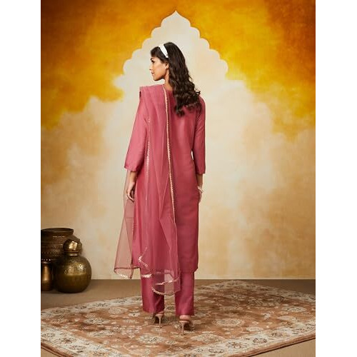 Amazon Brand - Myx Women's Rayon Salwar Suit (AW24-MYX-SKD-VN-01_Deep Pink_2XL)