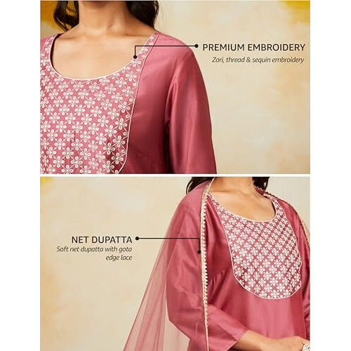 Amazon Brand - Myx Women's Rayon Salwar Suit (AW24-MYX-SKD-VN-01_Deep Pink_2XL)