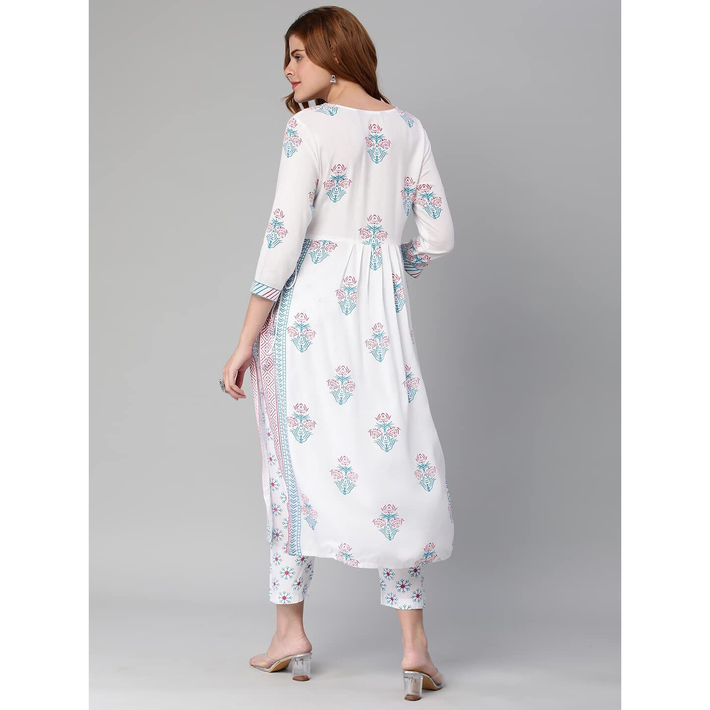GoSriKi Women's Cotton Blend Printed Straight Kurta with Pant (Pupet White-Nw1-GS_XXL_White_XX-Large)