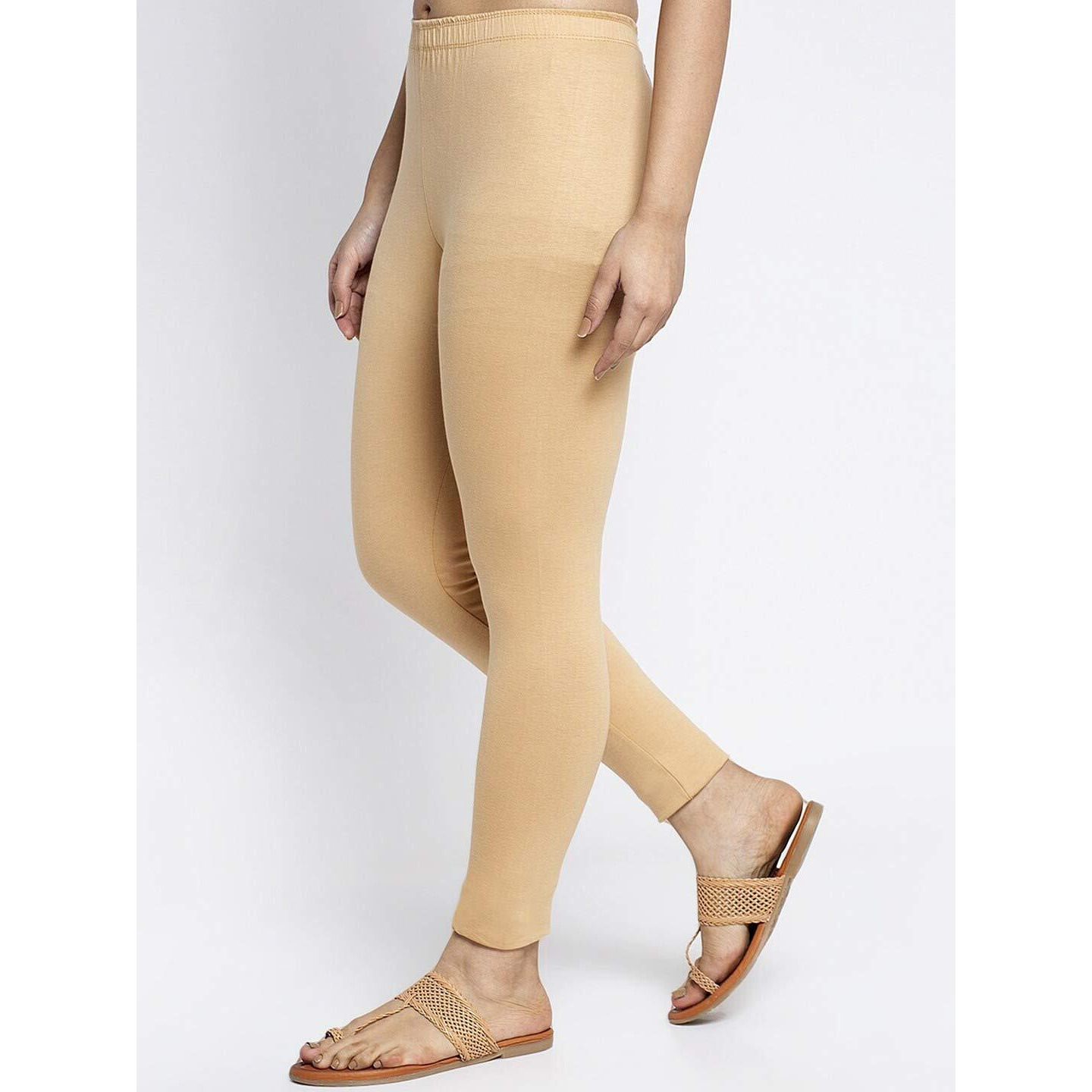 Shasmi Women's Stretch Leggings Ankle Beige 13_Dessent M