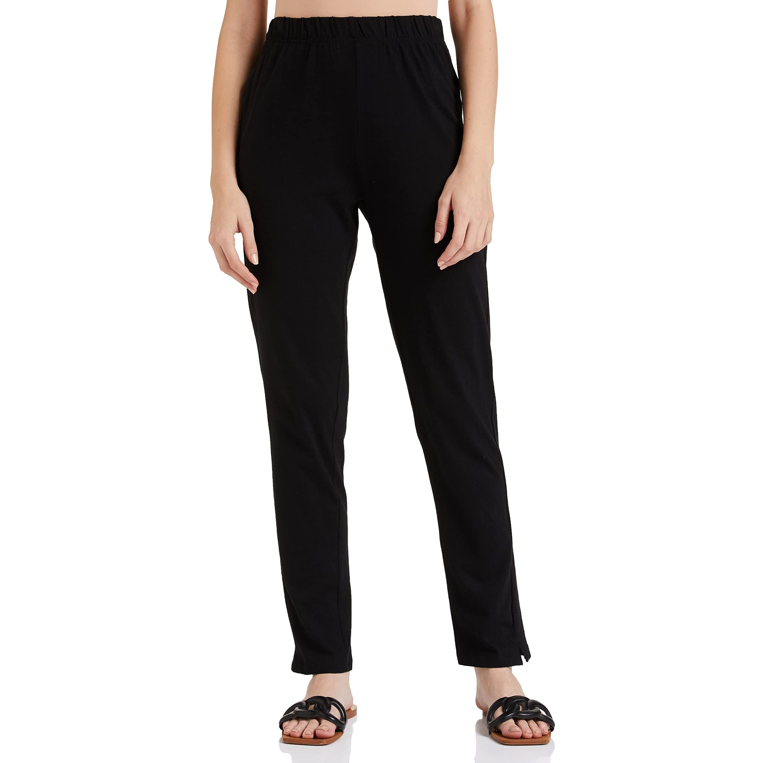 Amazon Brand - Myx Women's Slim Pants (KT-KNTPNT_Black_L)