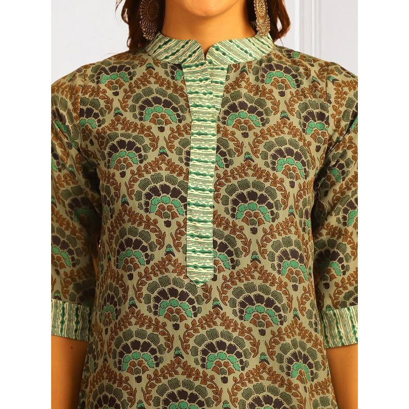 Pinkmint Women's Kurta Set ll Cotton Printed Ethnic Set ll Dupatta Set ll Suit Set