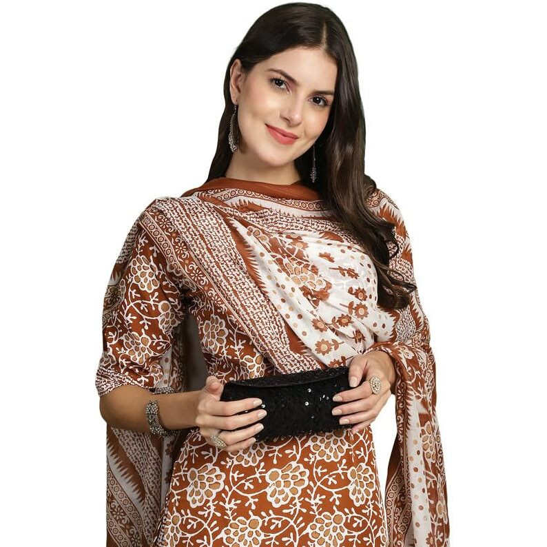 Pinkmint Women's Kurta Set ll Cotton Printed Ethnic Set ll Dupatta Set ll Suit Set