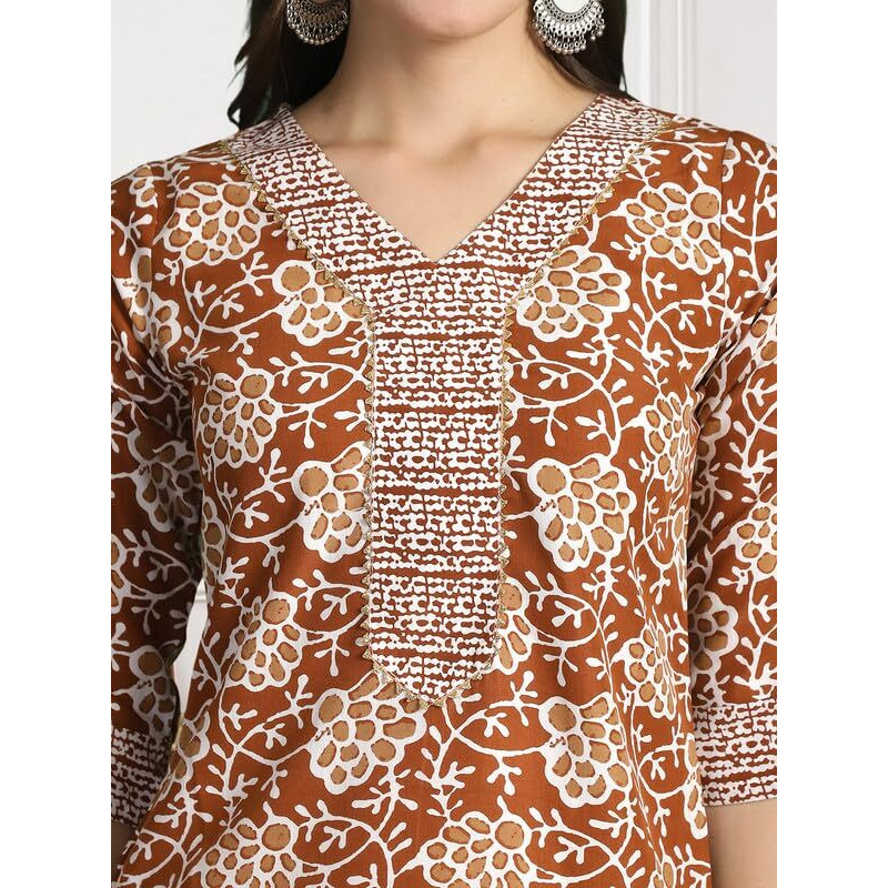 Pinkmint Women's Kurta Set ll Cotton Printed Ethnic Set ll Dupatta Set ll Suit Set