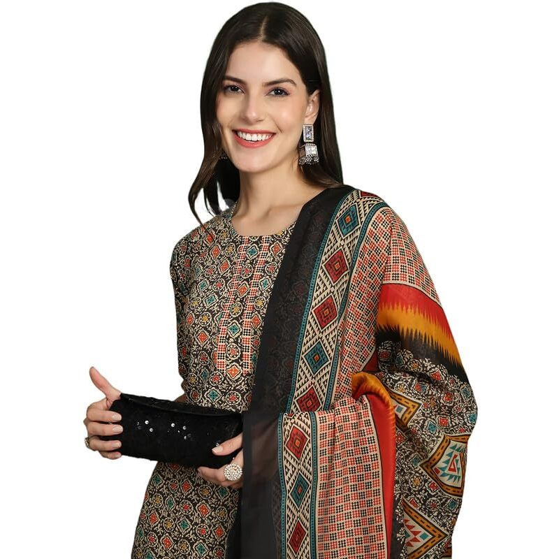Pinkmint Women's Kurta Set ll Cotton Printed Ethnic Set ll Dupatta Set ll Suit Set