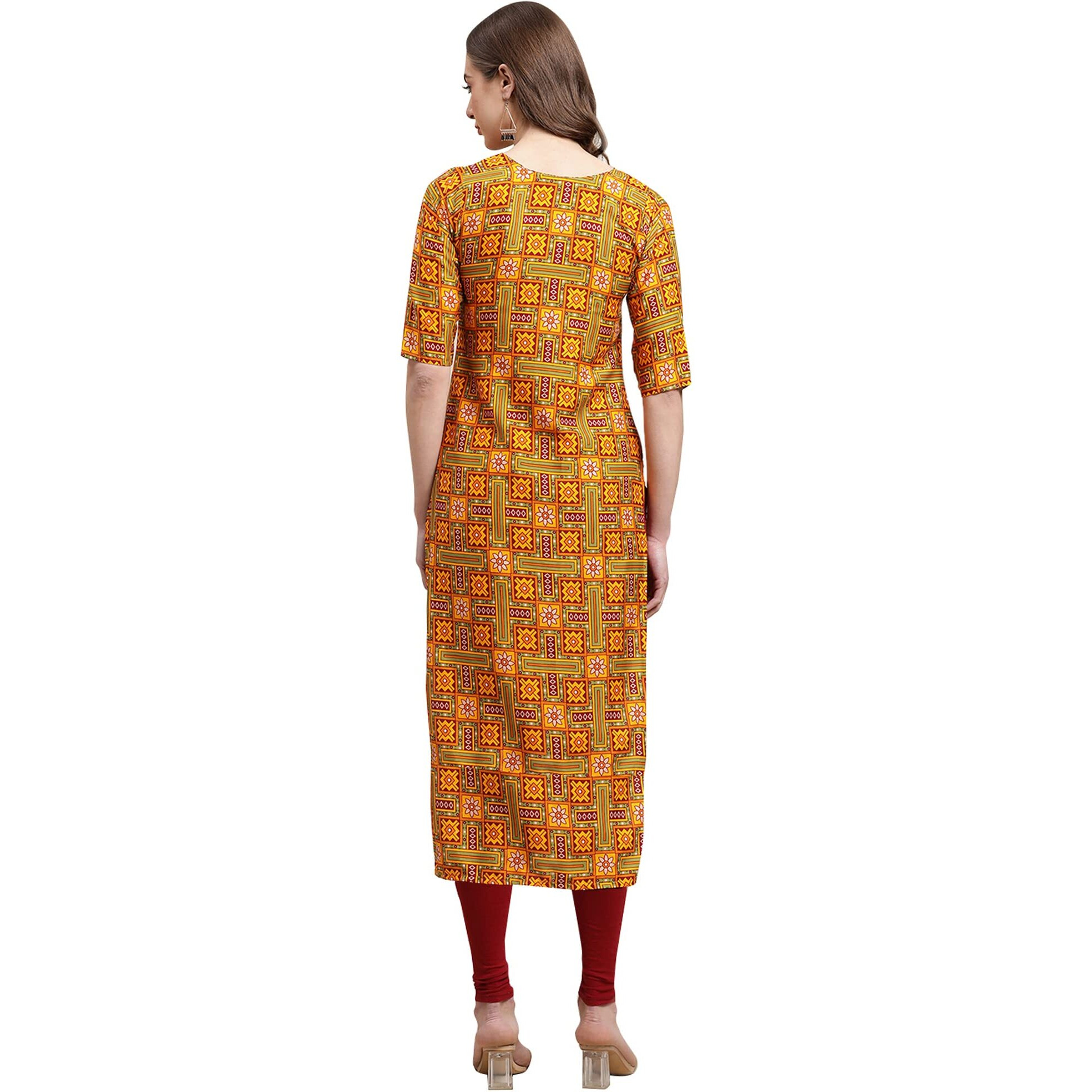 Pinkmint Women's Crepe Digital Print Straight Kurta(Pack of 6)[QV-333-331-335-345-328-368-XXL]