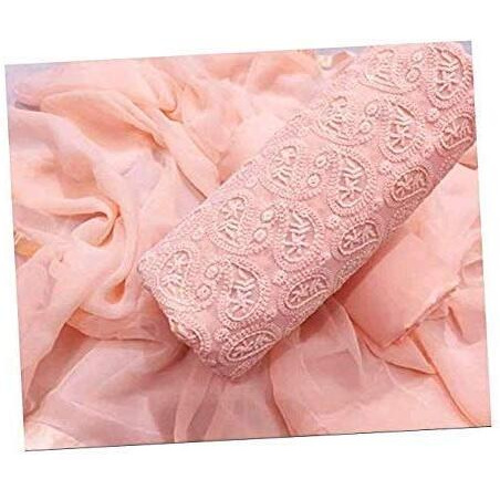 Antoniya Women Georgette Salwar Suit material(spari_peach_Free Size)