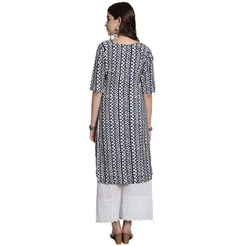 7Threads Kurti for Women|Kurti|Kurta|Kurta for Women|Crepe Kurti|Printed Kurta|Crepe Straight Kurti Kurti_AS_530348_XXL Blue