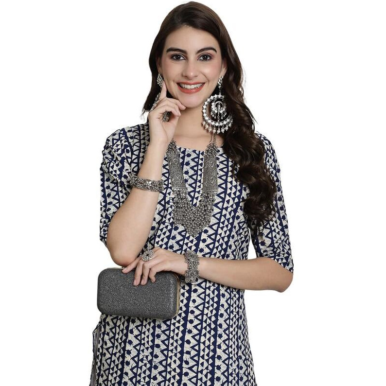 7Threads Kurti for Women|Kurti|Kurta|Kurta for Women|Crepe Kurti|Printed Kurta|Crepe Straight Kurti Kurti_AS_530348_XXL Blue