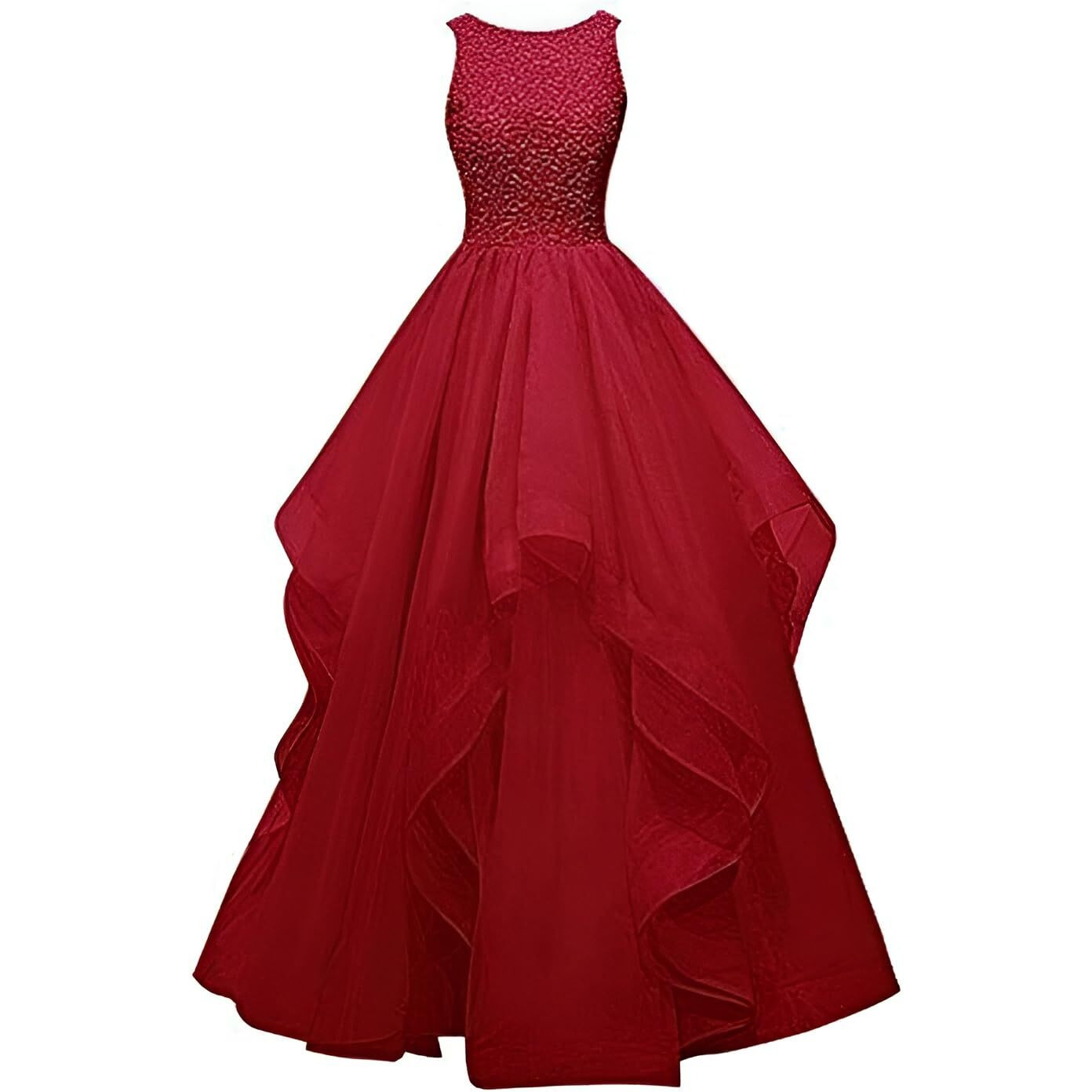 TILISM Soft Net Fabric Floor Length Maroon Gown for Women(Size-XL)