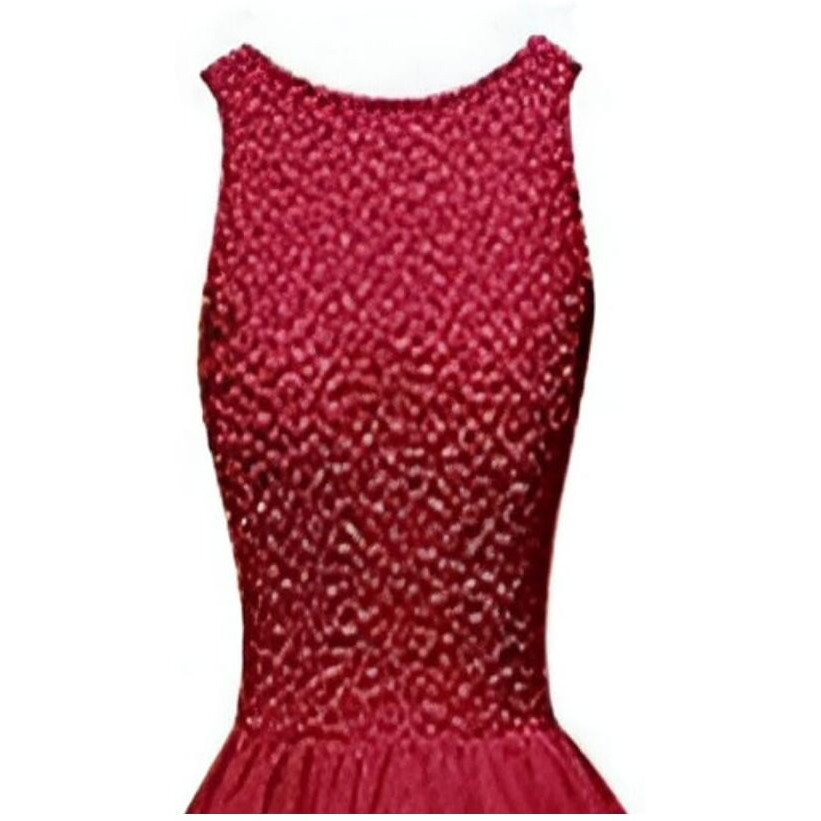 TILISM Soft Net Fabric Floor Length Maroon Gown for Women(Size-XL)