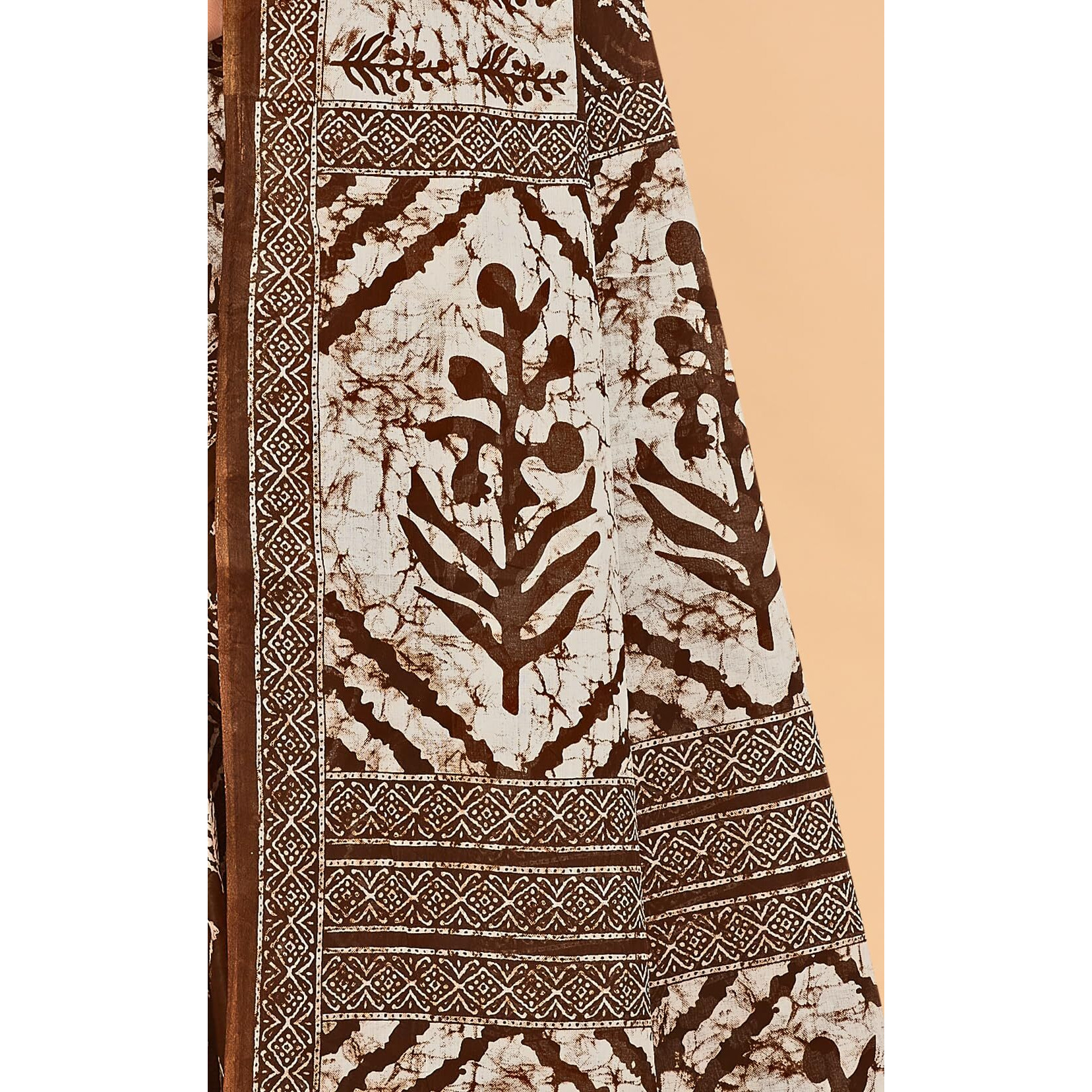 Tamaira Fashion Women's Plain Cotton Saree (2480_Brown
