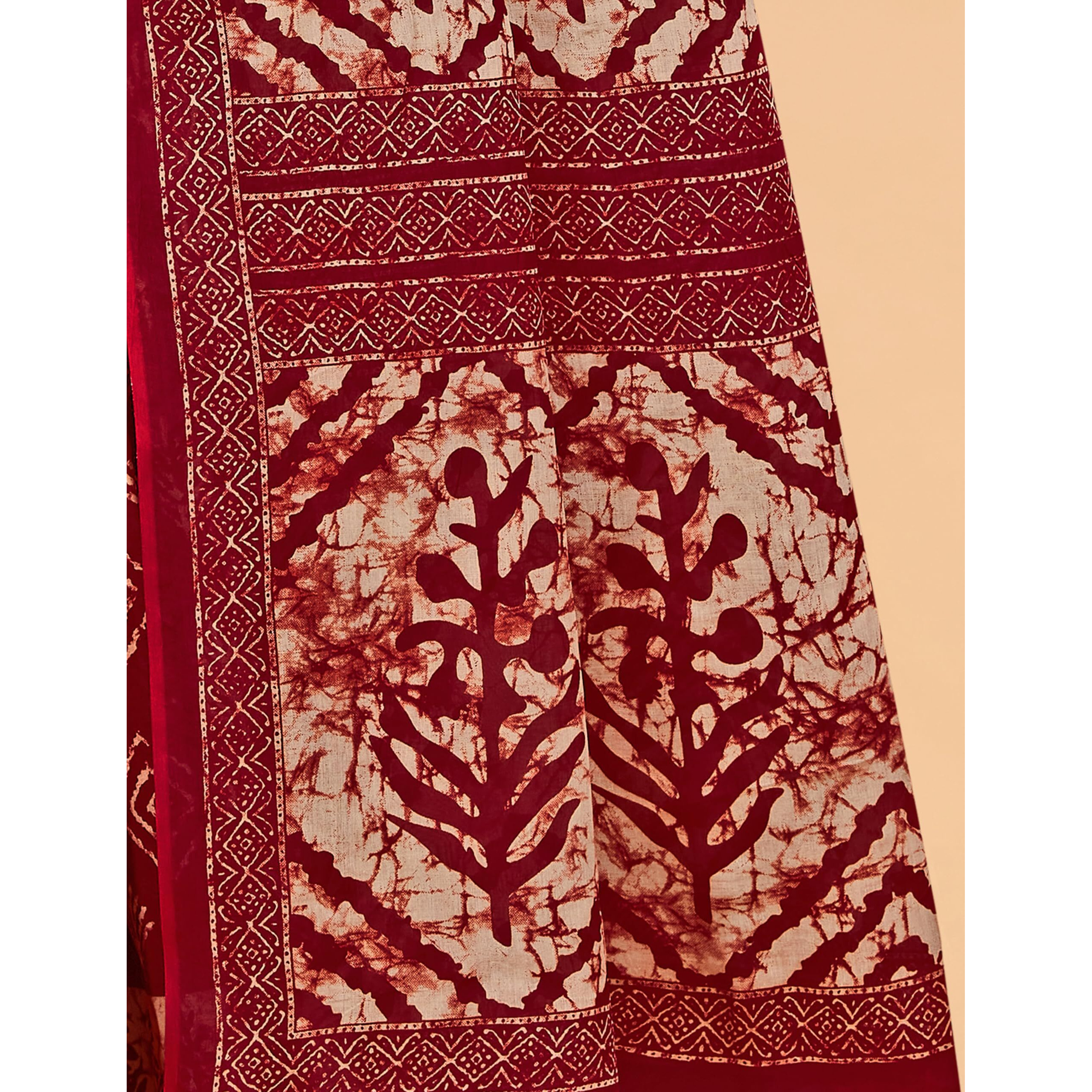 Tamaira Fashion Women's Plain Cotton Saree (2480_Brown&Maroon
