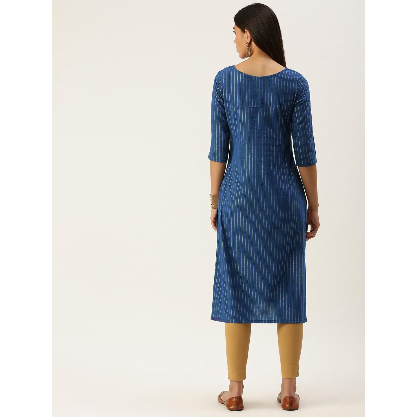 Hritika Women's Blue Solid Printed Cotton Blend Casual Kurta_(HRKR5_HRK0014BLUE_XS)